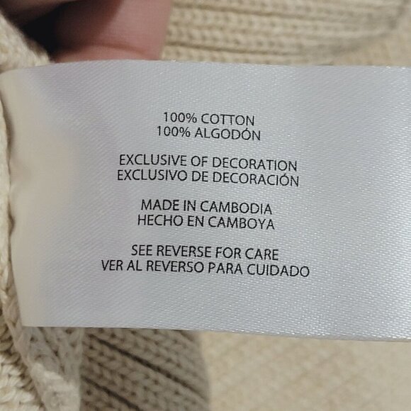 NEW Gap Womens Beige Cotton Knit Pullover Sweater L Long Sleeve Crewneck… - Picture 5 of 8